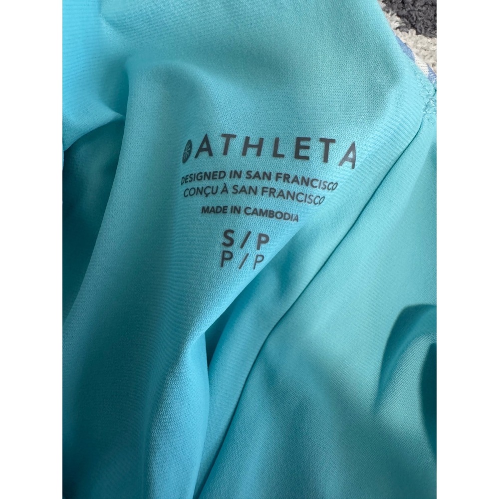 Athleta Seychelles One Piece Swimsuit Hero Bloom Blue Floral V-Neck Small - Picture 5 of 5
